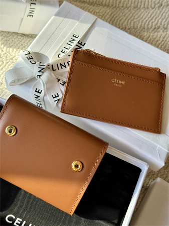 Celine COMPACT WALLET WITH COIN TRIOMPHE in Shiny calfskin