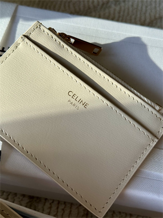 Celine COMPACT WALLET WITH COIN TRIOMPHE in Shiny calfskin