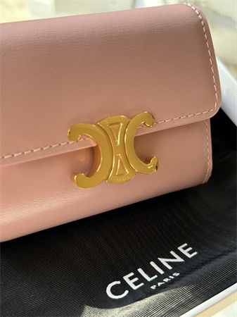 Celine COMPACT WALLET WITH COIN TRIOMPHE in Shiny calfskin