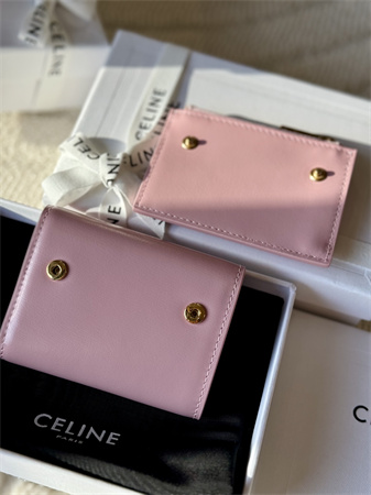 Celine COMPACT WALLET WITH COIN TRIOMPHE in Shiny calfskin