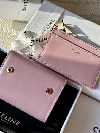 Celine COMPACT WALLET WITH COIN TRIOMPHE in Shiny calfskin