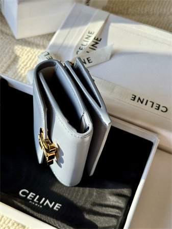 Celine COMPACT WALLET WITH COIN TRIOMPHE in Shiny calfskin