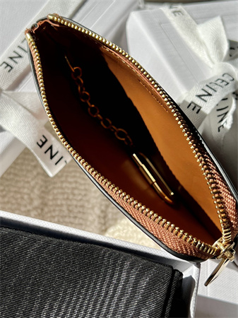 Celine Triomphe Coin Purse Smooth Calfskin Brown