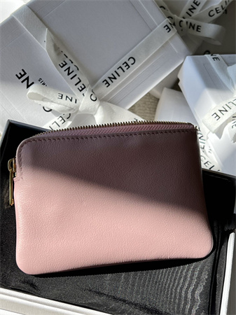 Celine Triomphe Coin Purse Smooth Calfskin Pink