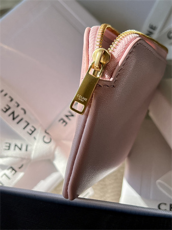 Celine Triomphe Coin Purse Smooth Calfskin Pink