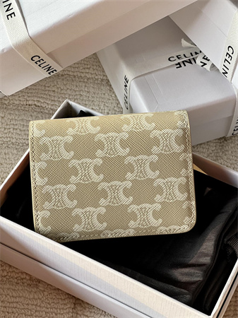 Celine TRIOMPHE COMPACT WALLET in TRIOMPHE Canvas