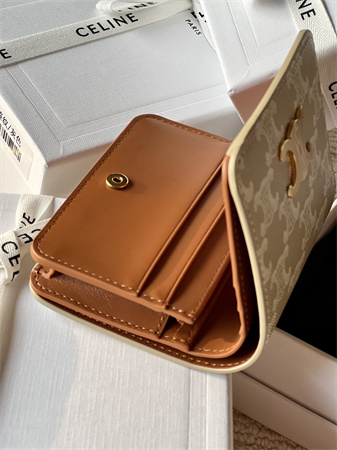 Celine TRIOMPHE COMPACT WALLET in TRIOMPHE Canvas