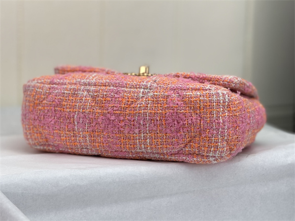 Chanel 19 Bag Tweed Gold Tone Pink AS1160