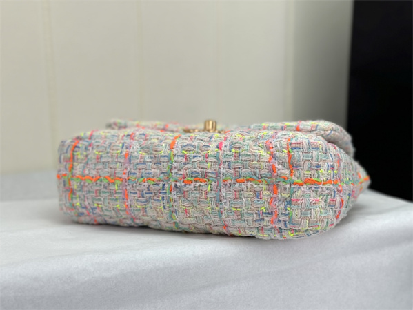 Chanel 19 Bag Tweed Gold Tone Multicolor AS1160