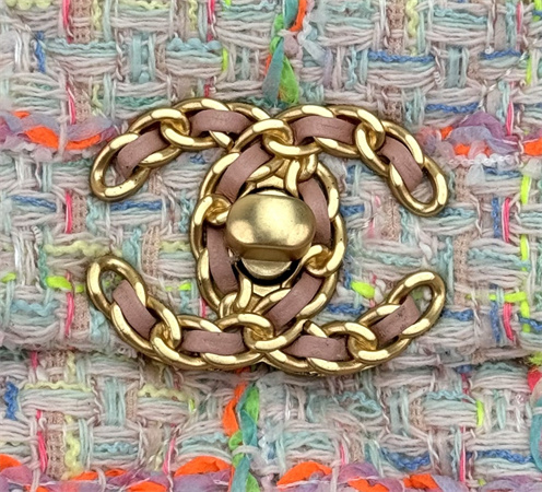 Chanel 19 Bag Tweed Gold Tone Multicolor AS1160