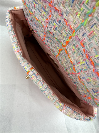 Chanel 19 Bag Tweed Gold Tone Multicolor AS1160