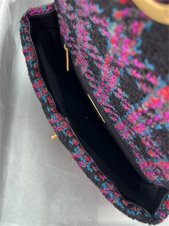 Chanel 19 Bag Tweed Gold Tone Multicolor AS1160