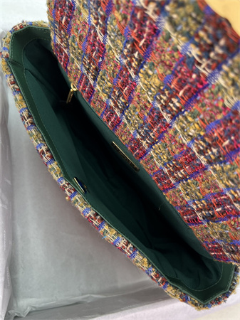 Large Chanel 19 Bag Tweed Gold Tone Multicolor AS1161