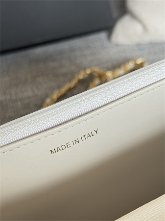 Chanel Wallet On Chain Grained Calfskin Gold Tone Metal White AP0250