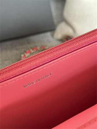 Chanel Wallet On Chain Grained Calfskin Silver Tone Metal Pink AP0250