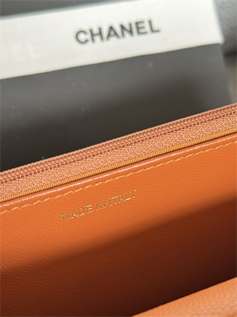 Chanel Wallet On Chain Grained Calfskin Gold Tone Metal Brown AP0250