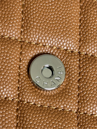 Chanel Wallet On Chain Grained Calfskin Silver Tone Metal Brown AP0250