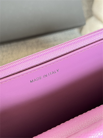 Chanel Wallet On Chain Grained Calfskin Silver Tone Metal Purple AP0250