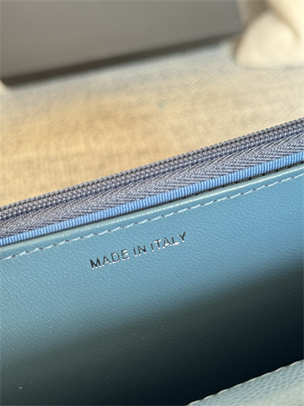 Chanel Wallet On Chain Grained Calfskin Silver Tone Metal Blue AP0250