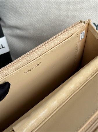 Chanel Wallet On Chain Lambskin Gold Tone Metal Beige AP0250