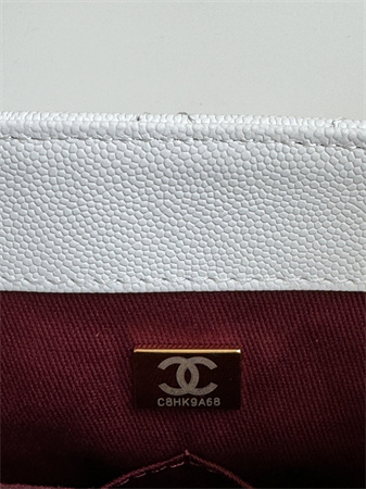 Chanel Large Coco Handle Bag Grained Calfskin Lt Gold Metal White A92991