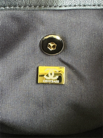 Chanel Duma Backpack  Calfskin Gold Tone Metal Black AS3618