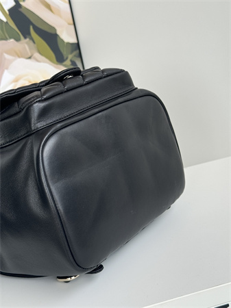 Chanel Duma Backpack Lambskin Gold Tone Metal Black AS3618