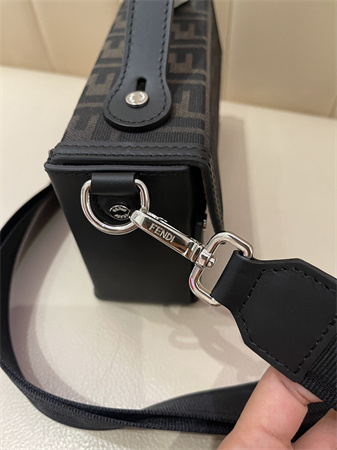 Fendi Soft Trunk Baguette Brown FF  Eclissi jacquard fabric bag