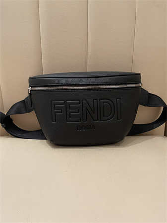 Fen.di Fendi Roma Belt Bag Black Leather