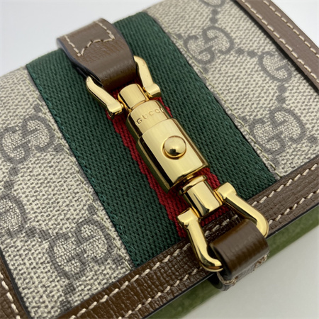 Gu.cci Jackie 1961 Card Case Wallet GG Supreme Canvas 645536