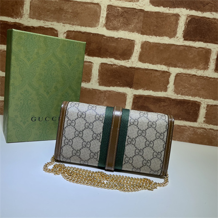 Gu.cci Jackie 1961 Chain Wallet GG Supreme Canvas 652681