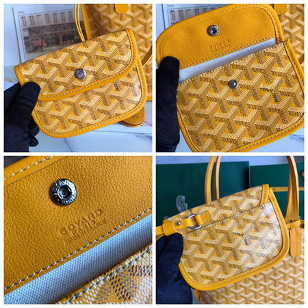 Goyard Anjou Mini Bag Chevroches Calfskin & Goyardine Canvas