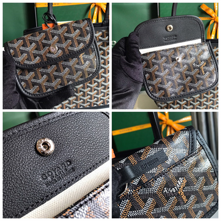 Goyard Anjou Mini Bag Chevroches Calfskin & Goyardine Canvas