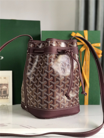 Goyard Petit Flot Bucket Bag Goyardine Canvas & Chevroches Calfskin