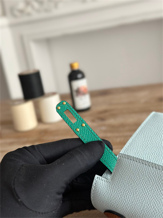 Hermes Kelly Mini II Bag Epsom Leather Blue Brume/Vert Jade/Gold HS