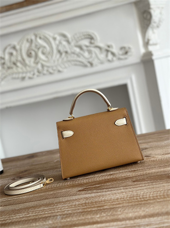 Hermes Kelly Mini II Bag Epsom Leather Biscuit/Craie HS