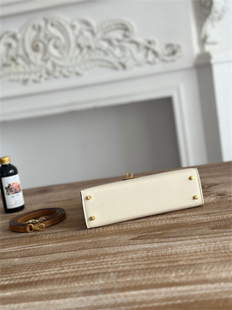 Hermes Kelly Mini II Bag Epsom Leather Craie/Jaune Poussin/Sesame HS