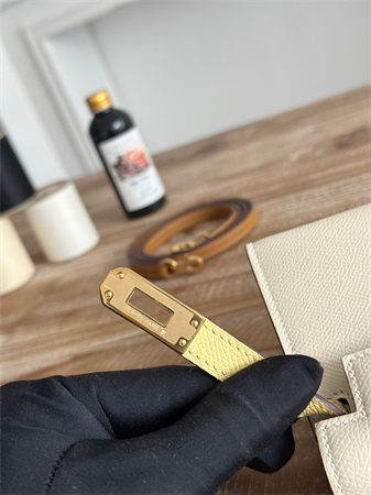 Hermes Kelly Mini II Bag Epsom Leather Craie/Jaune Poussin/Sesame HS