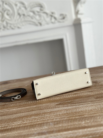 Hermes Kelly Mini II Bag Epsom Leather Craie/GrisAsphalte HS