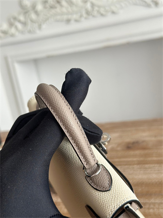 Hermes Kelly Mini II Bag Epsom Leather Craie/GrisAsphalte HS