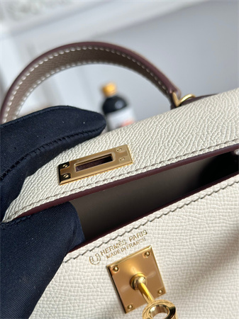 Hermes Kelly Mini II Bag Epsom Leather Craie/Etoupe HS