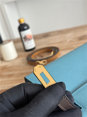 Hermes Kelly Mini II Bag Epsom Leather Denim Fonce/Ecorce/Sesame HS