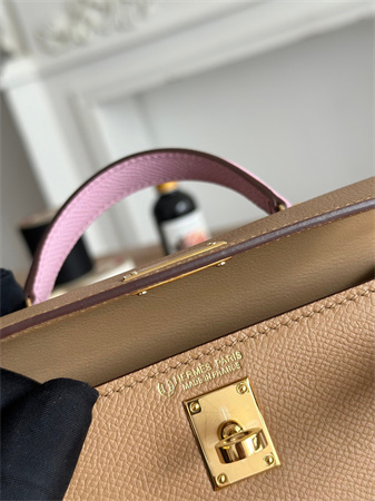 Hermes Kelly Mini II Bag Epsom Leather Chai/Lime/Mauve Sylvestre HS