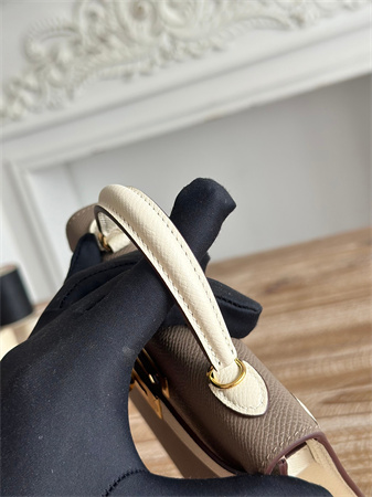 Hermes Kelly Mini II Bag Epsom Leather Etoupe/Craie HS