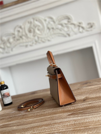 Hermes Kelly Mini II Bag Epsom Leather Trench/Gold HS