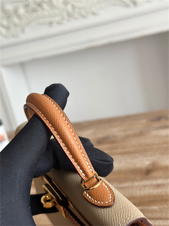 Hermes Kelly Mini II Bag Epsom Leather Trench/Gold HS