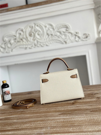 Hermes Kelly Mini II Bag Epsom Leather Craie/Chai HS