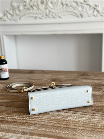 Hermes Kelly Mini II Bag Epsom Leather Blue Pale/Craie HS