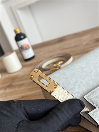 Hermes Kelly Mini II Bag Epsom Leather Blue Pale/Craie HS