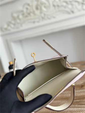 Hermes Kelly Mini II Bag Epsom Leather Mauve Pale/Craie HS